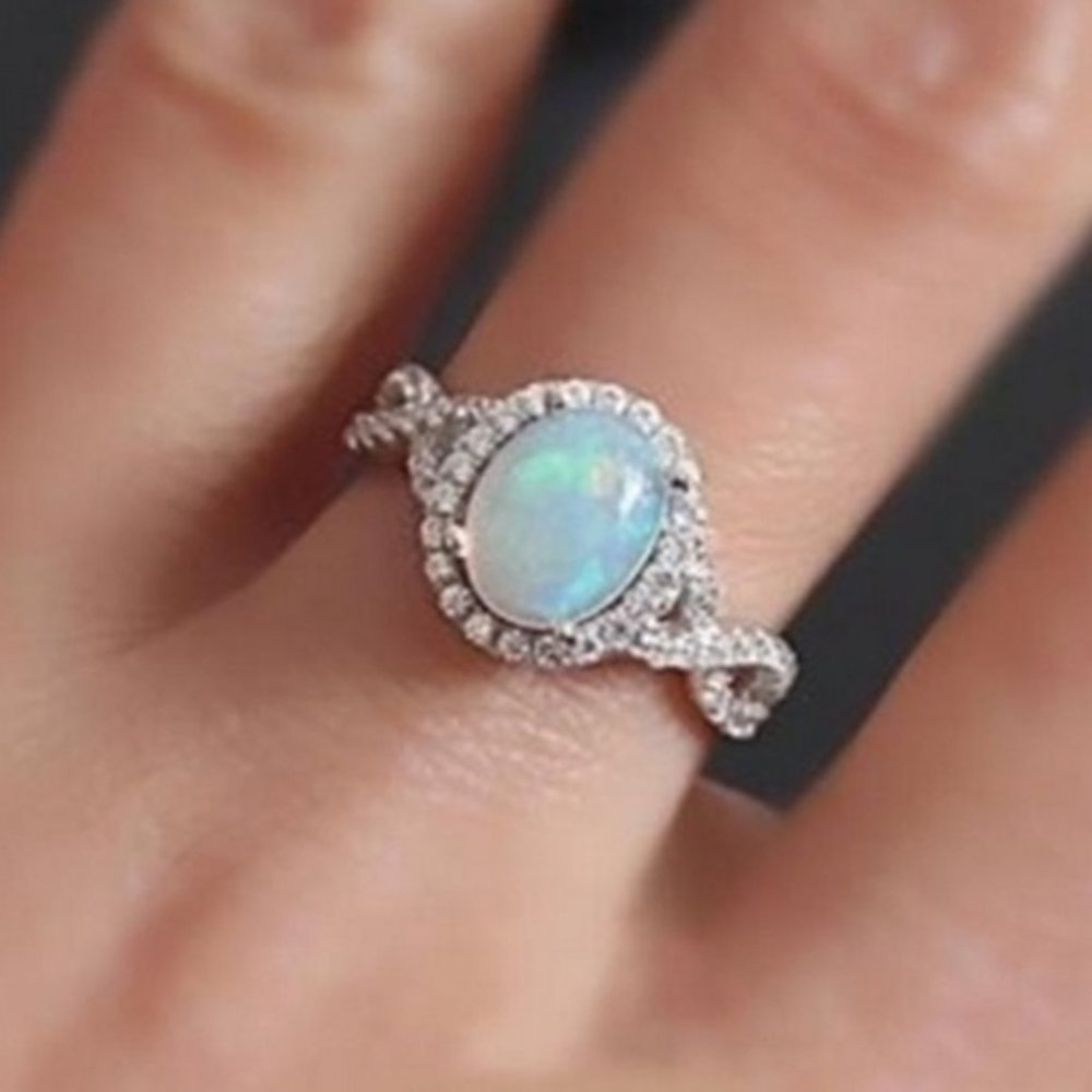 Opal Sterling Silver Ring - Picture 1 of 4